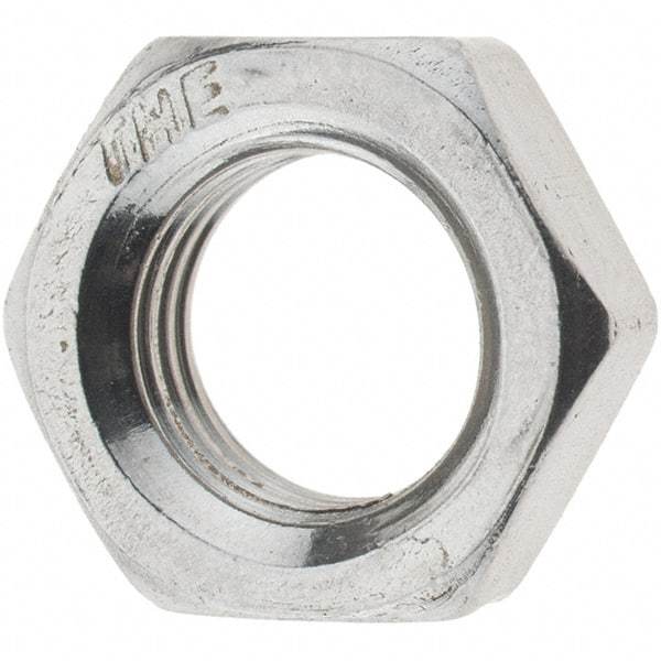 Value Collection - 3/8-24 UNF Stainless Steel Right Hand Hex Jam Nut - 9/16" Across Flats, 7/32" High, Uncoated - Benchmark Tooling