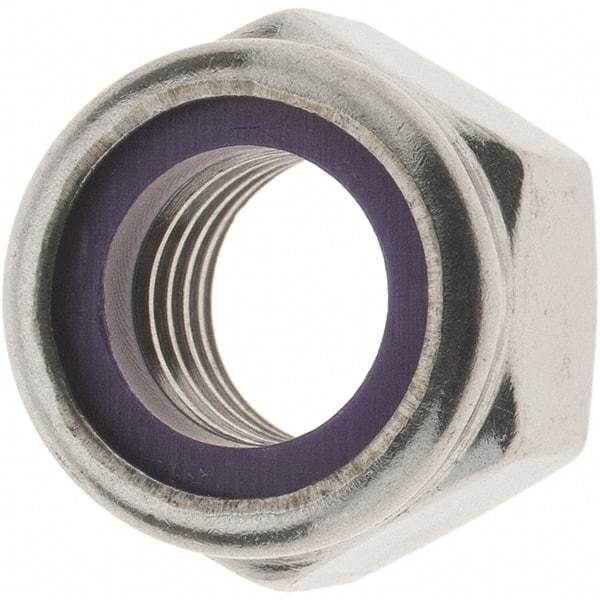 Value Collection - 1/2-13 UNC 18-8 Hex Lock Nut with Nylon Insert - 3/4" Width Across Flats, 39/64" High - Benchmark Tooling