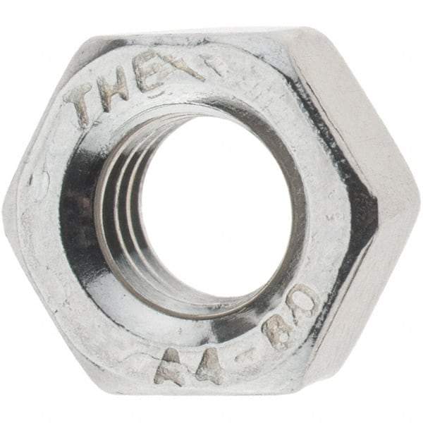 Value Collection - M6x1.00 Metric Coarse Stainless Steel Right Hand Hex Nut - 10mm Across Flats, 5mm High, Uncoated - Benchmark Tooling