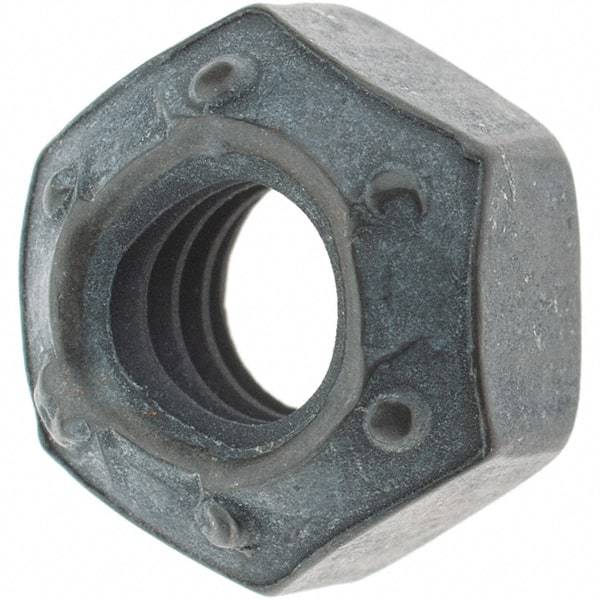 Made in USA - 1/4-20 UNC Grade L9 Hex Lock Nut with Distorted Thread - 7/16" Width Across Flats, 7/32" High, Uncoated with Wax Finish - Benchmark Tooling