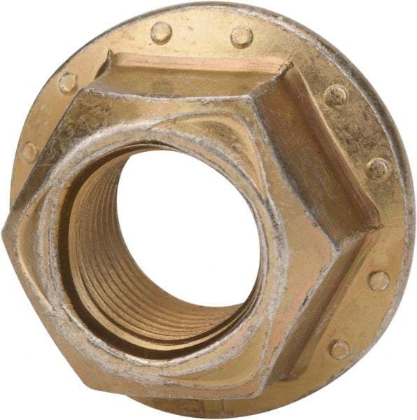 Made in USA - 3/4-10 Grade G Steel Hex Flange Lock Nut - Zinc Yellow Dichromate Finish - Benchmark Tooling