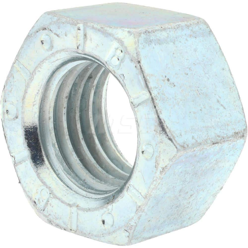 Hex Nut: 7/16-20, Grade 9 Steel, Zinc-Plated Clear Chromate Right Hand Thread, 11/16″ Across Flats, ANSI & ASME B18.2.2