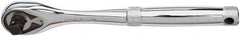 Proto - 3/8" Drive Pear Head Tethered Ratchet - Full Polish Chrome Finish, 8-1/2" OAL, 45 Gear Teeth, Standard Handle - Benchmark Tooling