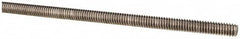 Made in USA - 1/4-20 UNC (Coarse), 3' Long, Stainless Steel Threaded Rod - Right Hand Thread - Benchmark Tooling