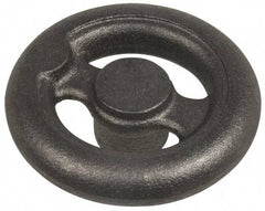 Made in USA - 4", Straight Handwheel - 1-1/4" Hub, Cast Iron, Plain Finish - Benchmark Tooling