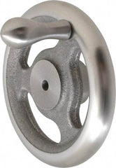 Made in USA - 5", Straight Handwheel - 1-1/2" Hub, Cast Iron, Plain Finish - Benchmark Tooling