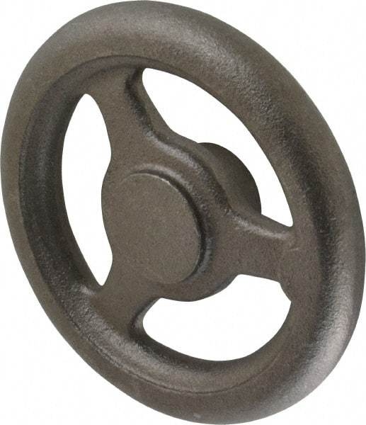 Made in USA - 6", Straight Handwheel - 1-5/8" Hub, Cast Iron, Plain Finish - Benchmark Tooling