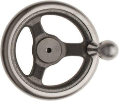 Made in USA - 6", Offset Handwheel - 1-3/8" Hub, Cast Iron, Plain Finish - Benchmark Tooling