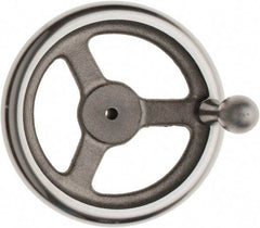 Made in USA - 7", Offset Handwheel - 1-5/8" Hub, Cast Iron, Plain Finish - Benchmark Tooling