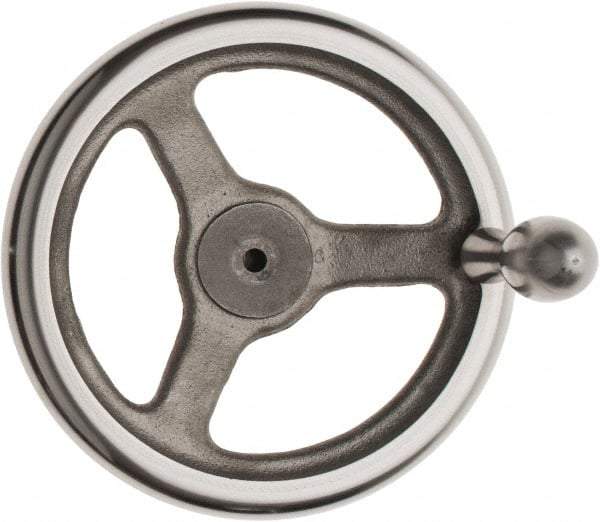 Made in USA - 8", Offset Handwheel - 1-3/4" Hub, Cast Iron, Plain Finish - Benchmark Tooling