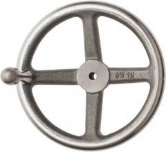 Made in USA - 12", Offset Handwheel - 2-1/2" Hub, Cast Iron, Plain Finish - Benchmark Tooling