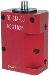 De-Sta-Co - 90 Lb Clamping Force, Right Hand Swing, 31.75mm Total Stroke, Single-Acting Pneumatic Swing Clamp - 1/8 NPT Port, 104.39mm Body Length x 38.1mm Body Width, 2.01 Cu In (Clamp), 2.26 Cu In (Unclamp), 130 Max psi - Benchmark Tooling