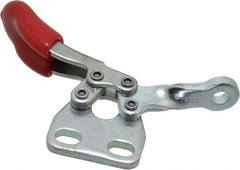 De-Sta-Co - 60 Lb Holding Capacity, Horizontal Handle, Manual Hold Down Toggle Clamp - 82° Handle Movement, 94° Bar Opening, Solid Bar, Straight Base, Electro-Plated Zinc, Carbon Steel - Benchmark Tooling