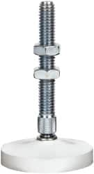 De-Sta-Co - 3/8-16 Carbon Steel Swivel Foot Tip Clamp Spindle Assembly - 61.98mm Thread Length, 90.4mm OAL, Flat Tip Cap, 2" Tip Surface Diam, Use with Toggle Clamps - Benchmark Tooling