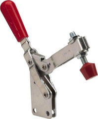 De-Sta-Co - 600 Lb Holding Capacity, Vertical Handle, Manual Hold Down Toggle Clamp - 58° Handle Movement, 103° Bar Opening, U-Bar, Straight Base, Electro-Plated Zinc, Carbon Steel - Benchmark Tooling