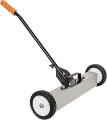 Shields Magnetics - 24" Long Push Magnetic Sweeper with Wheels - 6-13/16" Wide x 13" High x 48" Long, 7" Wheel Diam, 3/4 to 1-1/2" Clearance - Benchmark Tooling