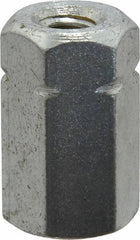 Made in USA - 1/4-20 UNC, 7/8" OAL Steel Standard Coupling Nut - Zinc-Plated Finish, 1/2" Width Across Flats - Benchmark Tooling