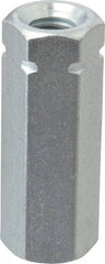 Made in USA - 3/8-16 UNC, 1-3/4" OAL Steel Standard Coupling Nut - Zinc-Plated Finish, 5/8" Width Across Flats - Benchmark Tooling