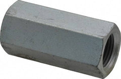 Value Collection - 3/4-16 UNF, 2-1/4" OAL Steel Standard Coupling Nut - Zinc-Plated Finish, 1" Width Across Flats - Benchmark Tooling