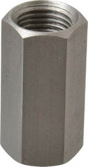 Made in USA - 1/2-20 UNF, 1-1/4" OAL Stainless Steel Standard Coupling Nut - 5/8" Width Across Flats - Benchmark Tooling