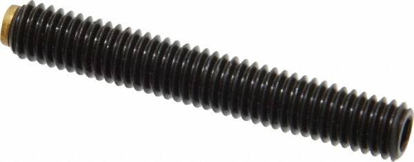 J.W. Winco - M6x1.00 Metric Coarse, 40mm Length of Thread, Soft Tip Point Set Screw - Grade 5.8 Steel, 3mm Key - Benchmark Tooling