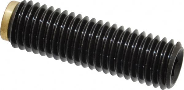 J.W. Winco - M12x1.75 Metric Coarse, 40mm Length of Thread, Soft Tip Point Set Screw - Grade 5.8 Steel, 6mm Key - Benchmark Tooling