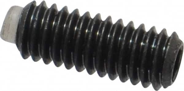 J.W. Winco - M4x0.70 Metric Coarse, 10mm Length of Thread, Soft Tip Point Set Screw - Grade 5.8 Steel, 2mm Key - Benchmark Tooling