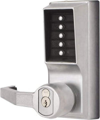 Kaba Access - Combination Entry Lever Lockset with Key Override - 2-3/4" Back Set, No Cylinder, Zamak3, Satin Chrome Finish - Benchmark Tooling