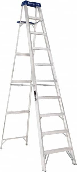 Louisville - 9 Steps, 10' High, Type I Rating, Aluminum Step Ladder - Benchmark Tooling