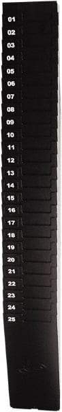 Lathem Time - 33-1/2" High x 4-1/2" Wide 25 Pocket Adjustable Time Card Rack - Black, Use with Time Cards - Benchmark Tooling