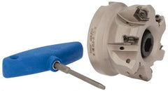 Iscar - 2.398" Cut Diam, 1-1/4" Arbor Hole, 0.138" Max Depth of Cut, 30° Indexable Chamfer & Angle Face Mill - 6 Inserts, H600 WXCU 08 Insert, Right Hand Cut, 6 Flutes, Through Coolant, Series Helido - Benchmark Tooling