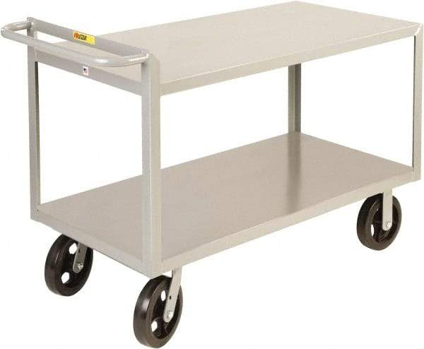 Little Giant - 2,000 Lb Capacity, 24" Wide x 41-1/2" Long x 30" High Shelf Cart - 2 Shelf, Steel, 2 Rigid/2 Swivel Casters - Benchmark Tooling