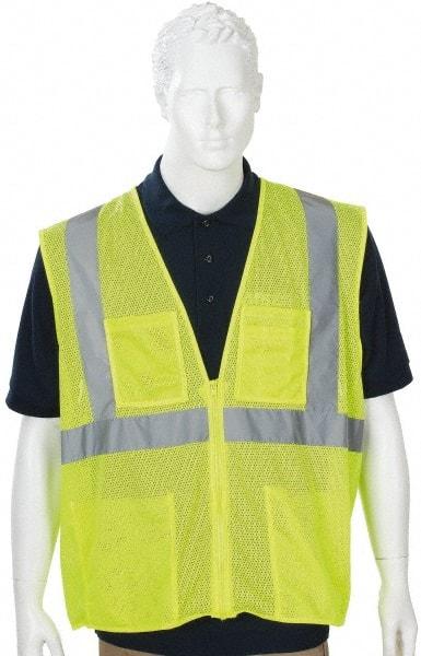 PIP - High Visibility Vest - CL2 ZIP FRONT LIME MED BARRIERE MESH FABRIC VEST - Benchmark Tooling