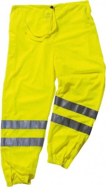 Ergodyne - Size 2X/3XL Polyester High-Visibility Pants - Drawstring Closure, No Pockets, 48" Waist, 35.5" Inseam, Lime - Benchmark Tooling