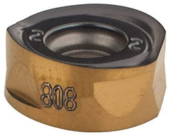 Iscar - H400 RNHU1004 AX Grade IC808 Carbide Milling Insert - TiAlN/AlTiN/TiN Finish, 0.185" Thick, 0.3622" Inscribed Circle, 5mm Corner Radius - Benchmark Tooling