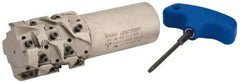 Iscar - 2" Cut Diam, 2.32" Max Depth of Cut, 1-1/2" Shank Diam, 5-1/4" OAL, Indexable Square Shoulder End Mill - T490 LN.T 1306 Inserts, Cylindrical Shank, 90° Lead Angle, Through Coolant, Series Helitang - Benchmark Tooling