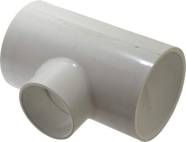 Value Collection - 3 x 3 x 2" PVC Plastic Pipe Reducing Tee - Schedule 40, All Slip End Connections - Benchmark Tooling