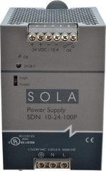 Sola/Hevi-Duty - 240 Watt, 10 Amp, 230 VAC Input, 24 VDC Output, DIN Rail Power Supply - 3.26 Inch Wide x 4.55 Inch Deep x 4.88 Inch High, Up to 88% Efficiency, 14 to 140°F, Green LED - Benchmark Tooling