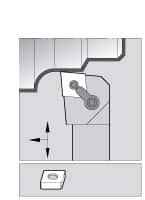 Kennametal - MCLN, Right Hand Cut, 5° Lead Angle, 1-1/2" Shank Height x 1-1/2" Shank Width, Negative Rake Indexable Turning Toolholder - 6" OAL, CN..43. Insert Compatibility, Series Kenloc - Benchmark Tooling
