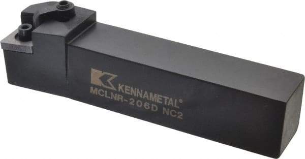 Kennametal - MCLN, Right Hand Cut, 5° Lead Angle, 1-1/4" Shank Height x 1-1/4" Shank Width, Negative Rake Indexable Turning Toolholder - 6" OAL, CN..64. Insert Compatibility, Series Kenloc - Benchmark Tooling