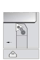 Kennametal - MTGN, Right Hand Cut, 0° Lead Angle, 1" Shank Height x 1" Shank Width, Negative Rake Indexable Turning Toolholder - 5" OAL, TN..43. Insert Compatibility, Series Kenloc - Benchmark Tooling
