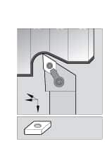 Kennametal - MDJN, Left Hand Cut, 3° Lead Angle, 1-1/4" Shank Height x 1-1/4" Shank Width, Negative Rake Indexable Turning Toolholder - 6" OAL, DN..33. Insert Compatibility, Series Kenloc - Benchmark Tooling
