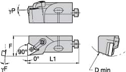 Kennametal - MTFN, Left Hand Cut, 0° Lead Angle, 1-1/2" Shank Height x 1-1/2" Shank Width, Negative Rake Indexable Turning Toolholder - 7" OAL, TN..66. Insert Compatibility, Series Kenloc - Benchmark Tooling