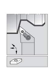 Kennametal - MVJN, Right Hand Cut, 3° Lead Angle, 1" Shank Height x 1" Shank Width, Negative Rake Indexable Turning Toolholder - 6" OAL, VN..43. Insert Compatibility, Series Kenloc - Benchmark Tooling