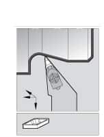 Kennametal - VP.., -5° Lead Angle NVLC External Left Hand Indexable Profiling Toolholder - 1-1/2" Shank Height x 1-1/2" Shank Width, 6" Long, Steel - Benchmark Tooling