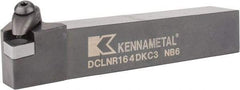 Kennametal - DCLN, Right Hand Cut, 5° Lead Angle, 1" Shank Height x 1" Shank Width, Negative Rake Indexable Turning Toolholder - 6" OAL, CN..43. Insert Compatibility, Series Kenclamp - Benchmark Tooling