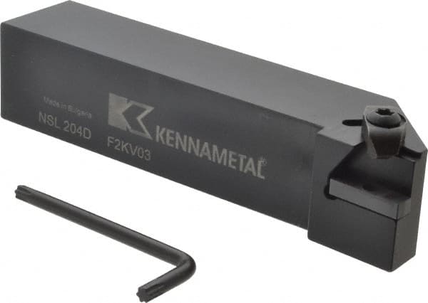 Kennametal - External Thread, Left Hand Cut, 31.75mm Shank Width x 31.75mm Shank Height Indexable Threading Toolholder - 152.4mm OAL, N.4L Insert Compatibility, NS Toolholder, Series Top Notch - Benchmark Tooling