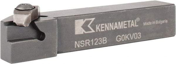 Kennametal - External Thread, Right Hand Cut, 19.05mm Shank Width x 19.05mm Shank Height Indexable Threading Toolholder - 114.3mm OAL, N.3R Insert Compatibility, NS Toolholder, Series Top Notch - Benchmark Tooling