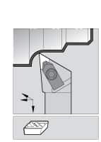 Kennametal - NP.., 5° Lead Angle NKLC External Left Hand Indexable Profiling Toolholder - 1" Shank Height x 1" Shank Width, 5" Long - Benchmark Tooling