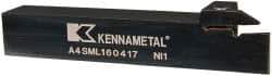 Kennametal - External Thread, 0.67" Max Depth of Cut, 4mm Min Groove Width, 152.4mm OAL, Left Hand Indexable Grooving Cutoff Toolholder - 25.4mm Shank Height x 25.4mm Shank Width, A4..04.. Insert Style, A4SM Toolholder Style, Series A4 - Benchmark Tooling